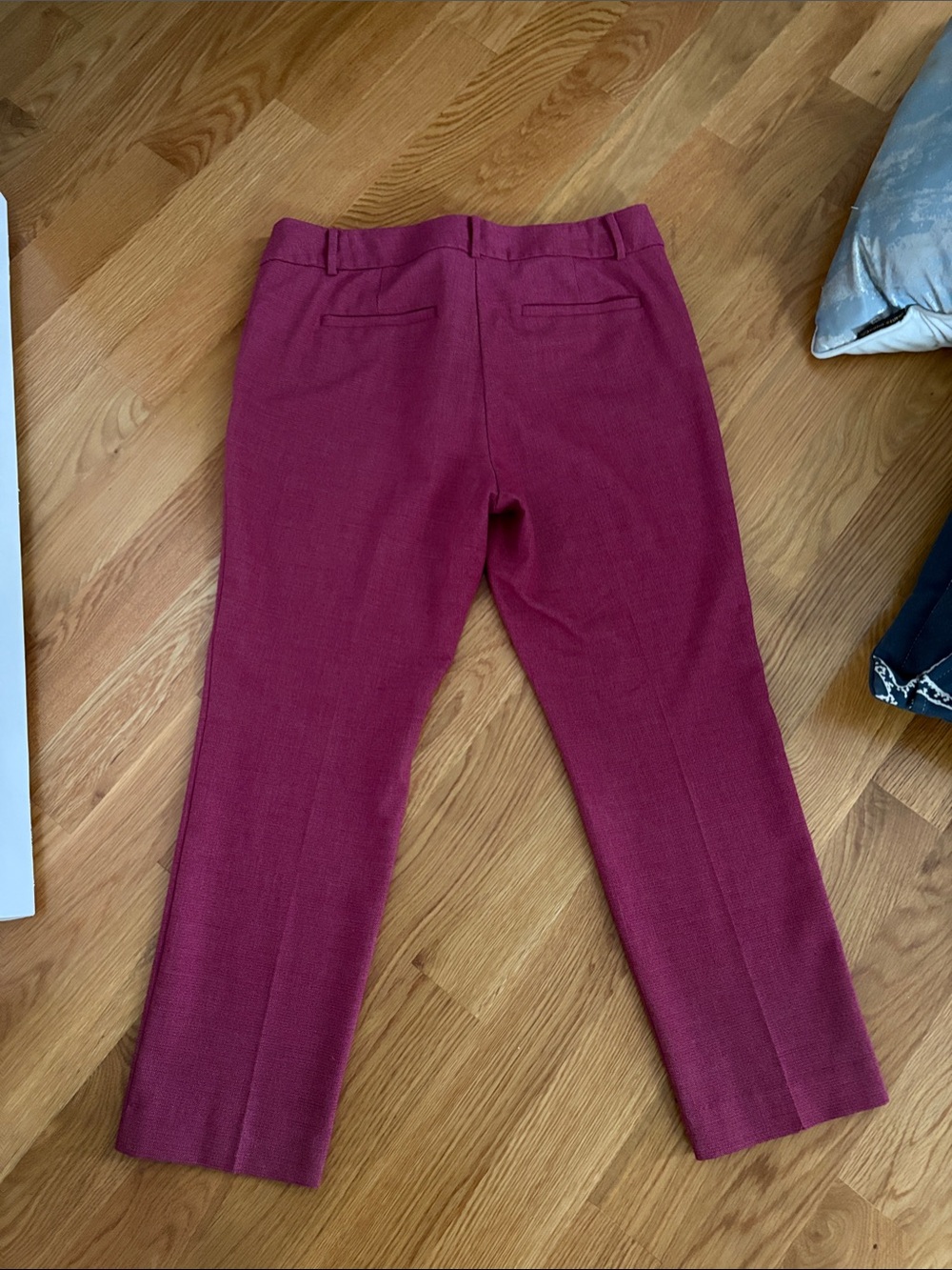 LOFT Raspberry-Red Straight-Leg Pants - Picture 8 of 8